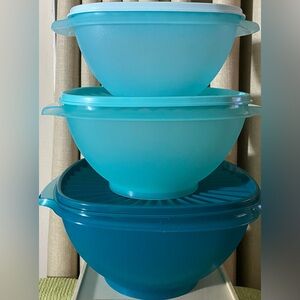 Tupperware Heritage Bowl Set Green/Turquoise NIB